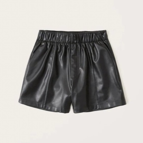 Abercrombie & Fitch Black Faux Leather Shorts - Picture 1 of 6